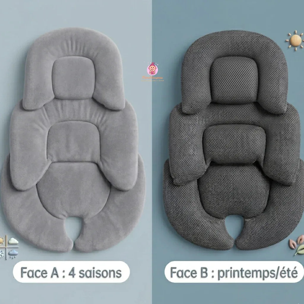 Coussin 2 faces pour poussette nacelle siège auto