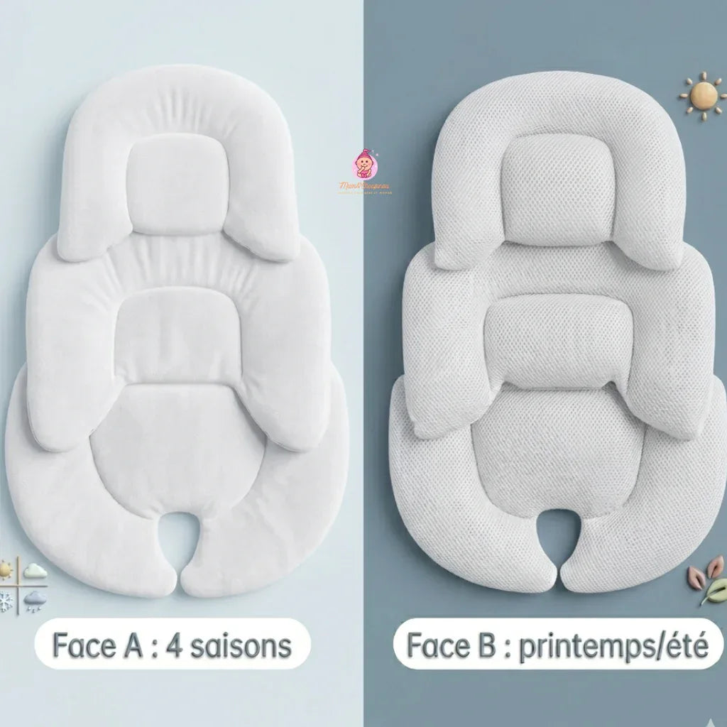 Coussin 2 faces pour poussette nacelle siège auto