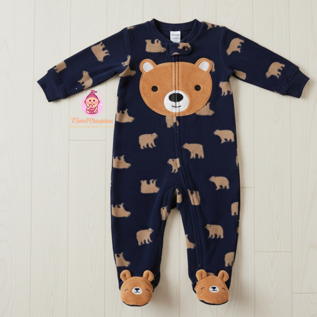 Grenouillère garçon manches longues à pieds