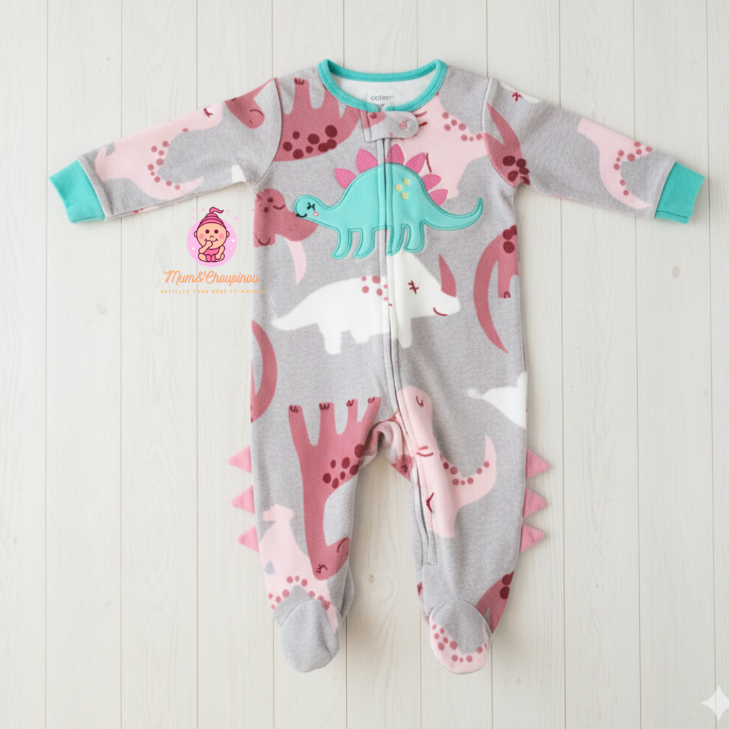 Grenouillère fille manches longues à pieds