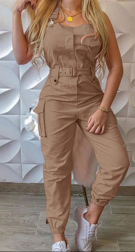 Combinaison cargo à poches pour femme