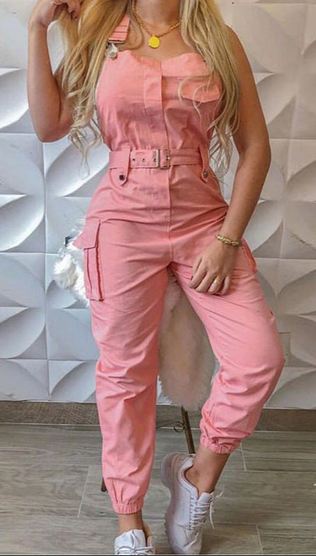 Combinaison cargo à poches pour femme