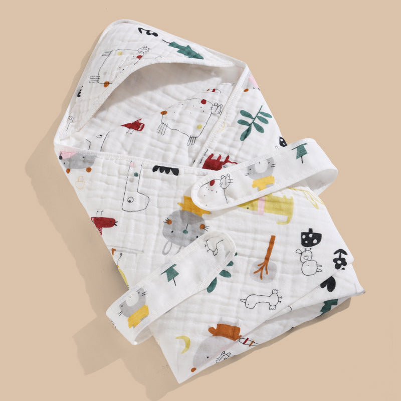 Couverture à capuche en gaze de coton - Mum&Choupinou #