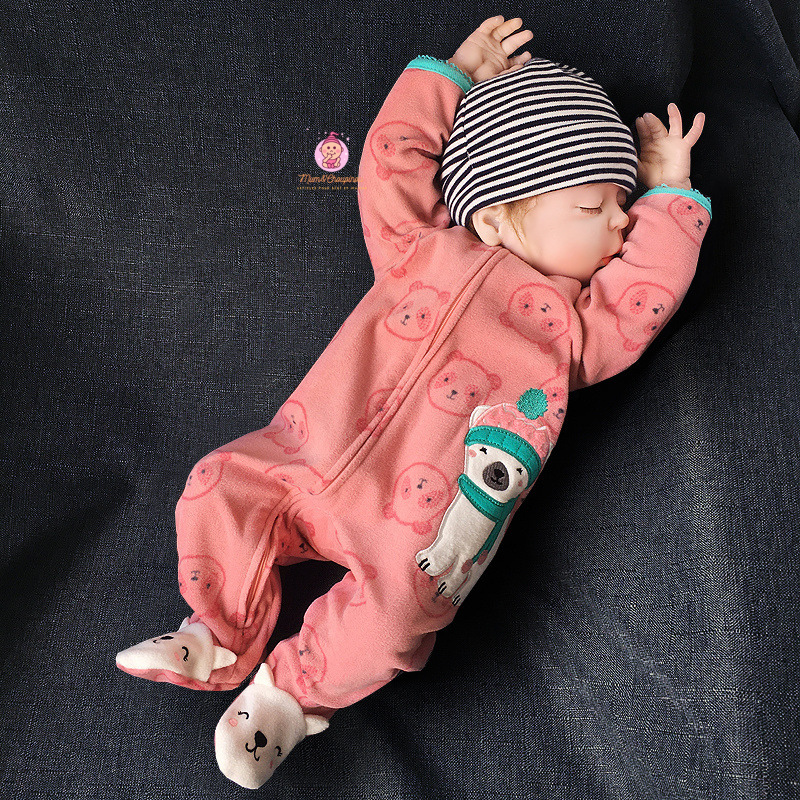 Grenouillère fille manches longues à pieds