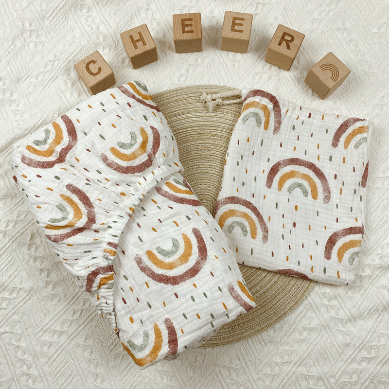 Drap-housse de lit en crêpe de coton imprimé - Mum&Choupinou #