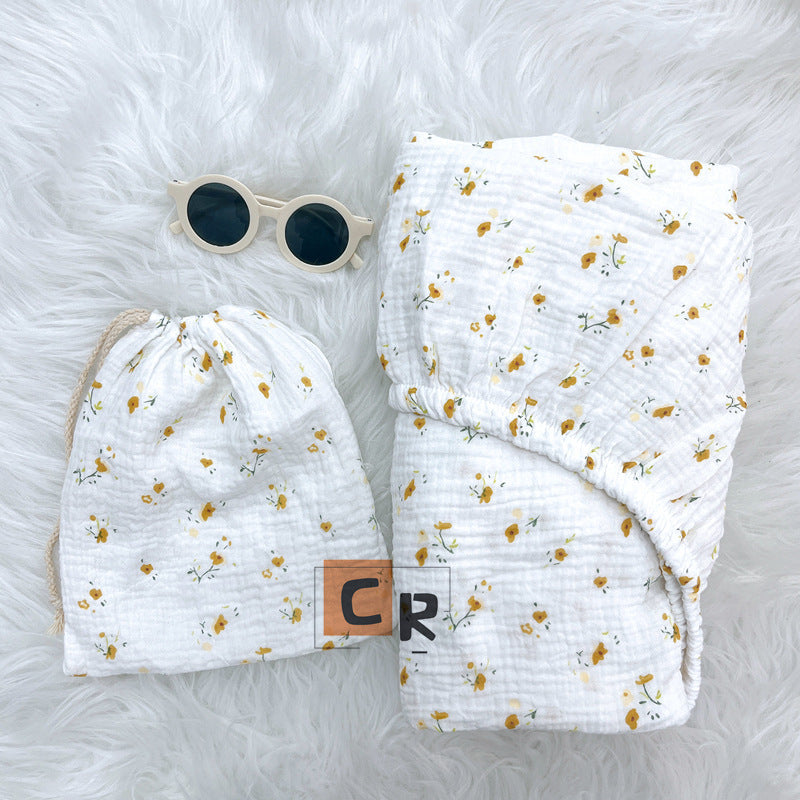 Drap-housse de lit en crêpe de coton imprimé - Mum&Choupinou #