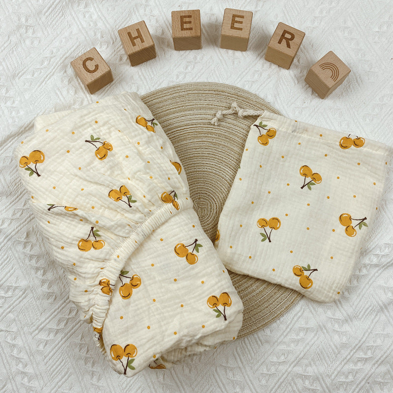 Drap-housse de lit en crêpe de coton imprimé - Mum&Choupinou #