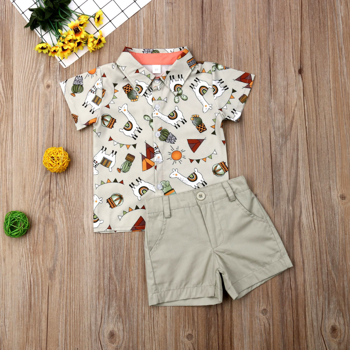 Ensembe short et chemise imprimée pour enfant - Mum&Choupinou #
