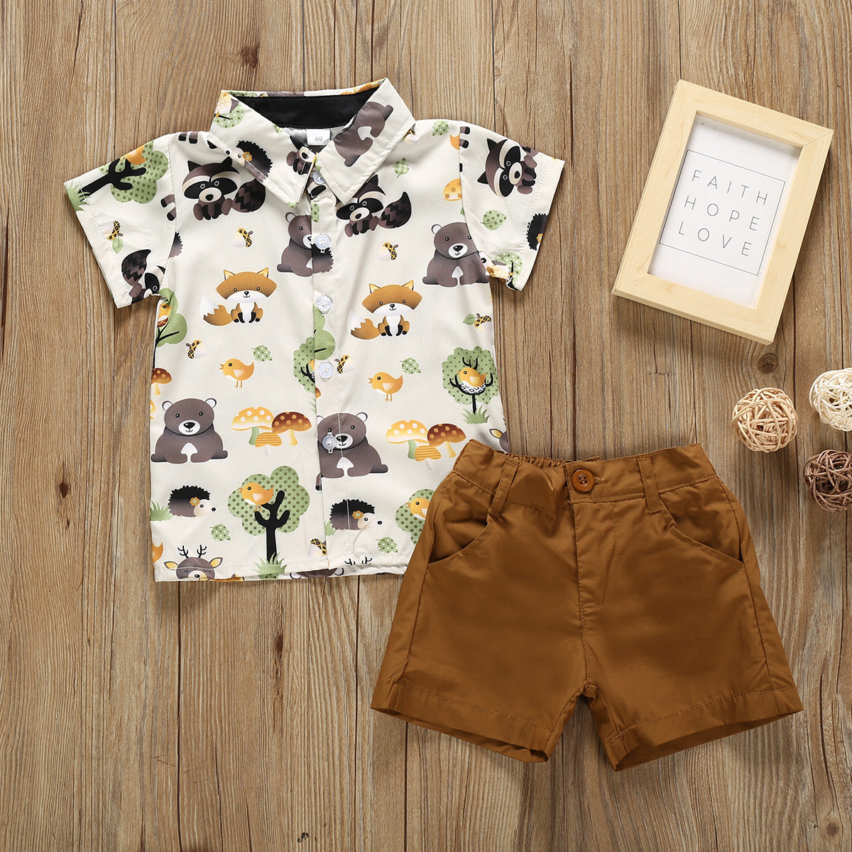 Ensembe short et chemise imprimée pour enfant - Mum&Choupinou #