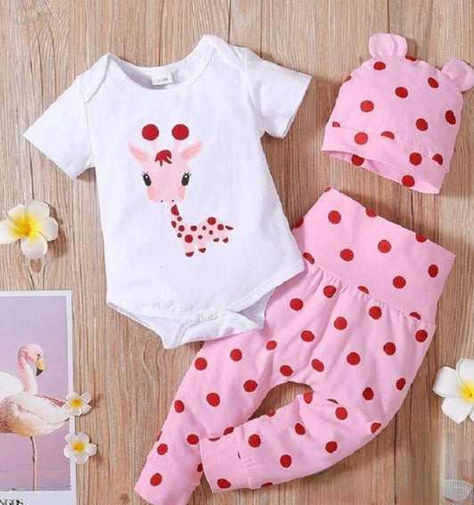 Ensemble bébé fille 3 pcs "La Petite Girafe"