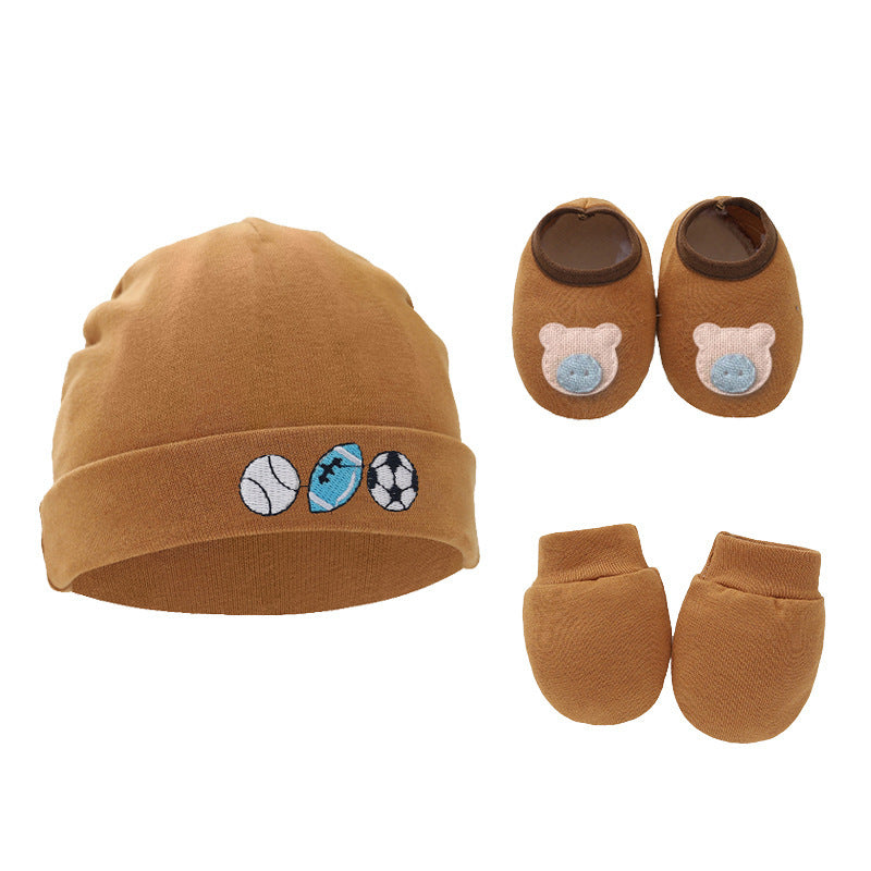 Ensemble bonnet chaussons et mitaines bébé 