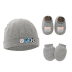 Ensemble bonnet chaussons et mitaines bébé 