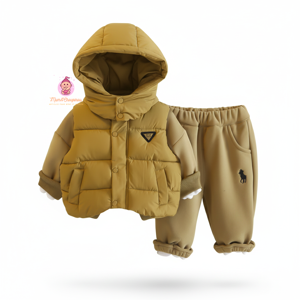 Ensemble d'hiver 3 pièces à capuche enfant 