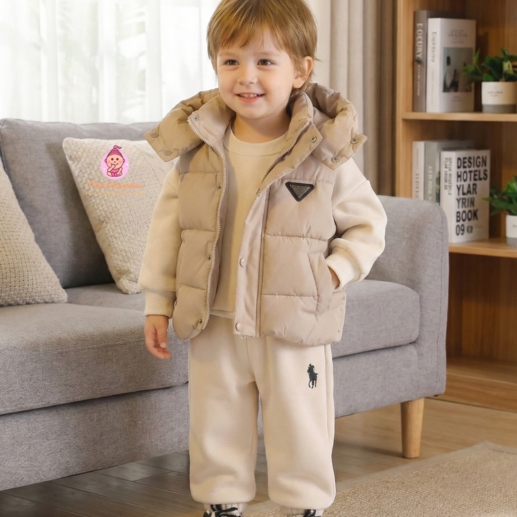 Ensemble d'hiver 3 pièces à capuche enfant 