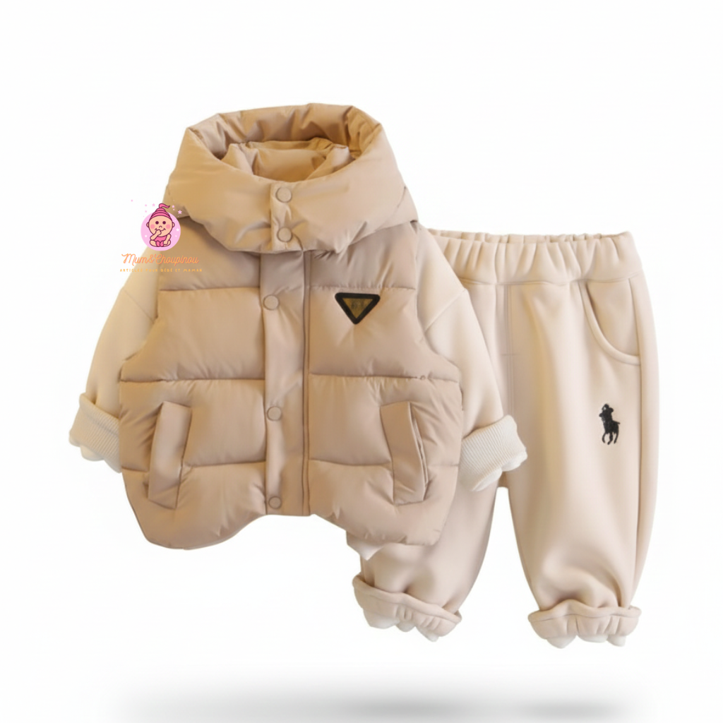 Ensemble d'hiver 3 pièces à capuche enfant 