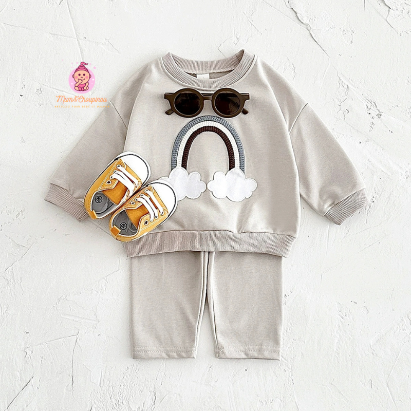 Ensemble de survêtement Arc-en-ciel pour bébé et enfant