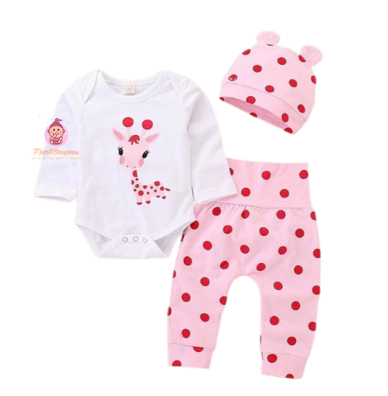 Ensemble bébé fille 3 pcs "La Petite Girafe"