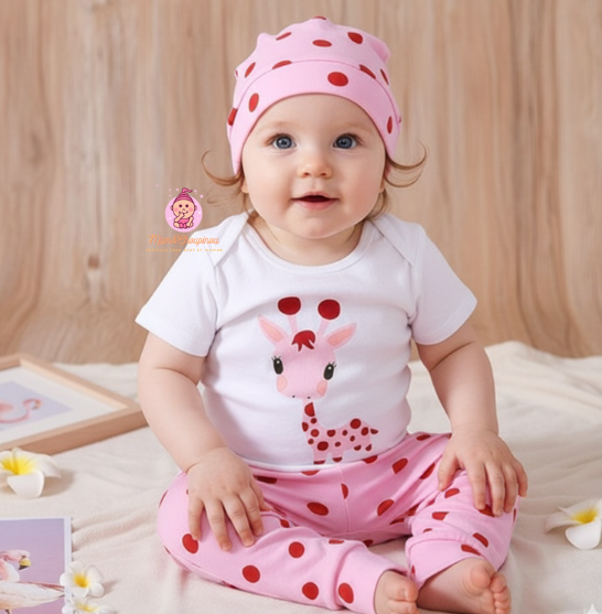 Ensemble bébé fille 3 pcs "La Petite Girafe"