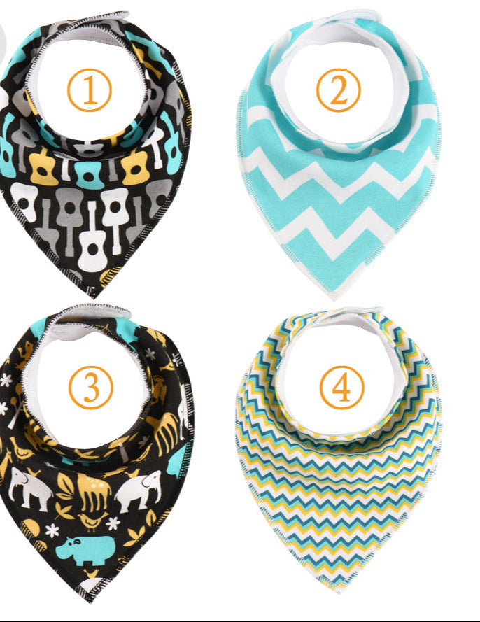 Lot de 4 bavoirs bandana pour bébé - Mum&Choupinou #