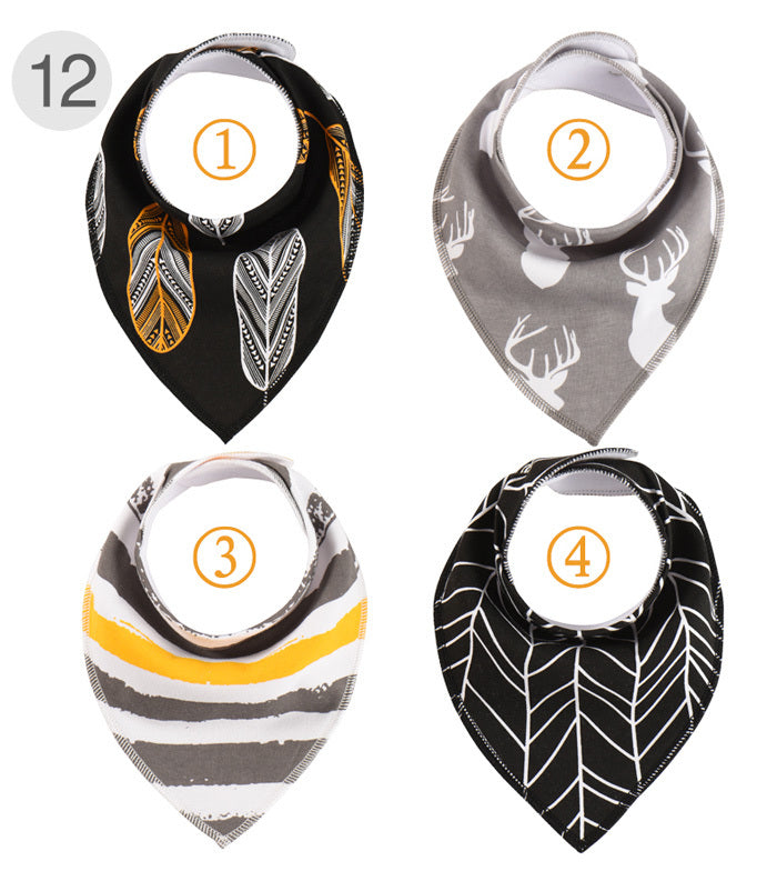Lot de 4 bavoirs bandana pour bébé - Mum&Choupinou #