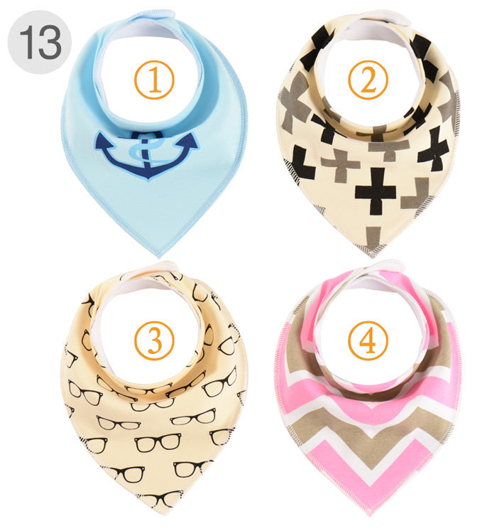 Lot de 4 bavoirs bandana pour bébé - Mum&Choupinou #