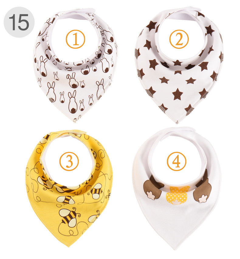 Lot de 4 bavoirs bandana pour bébé - Mum&Choupinou #