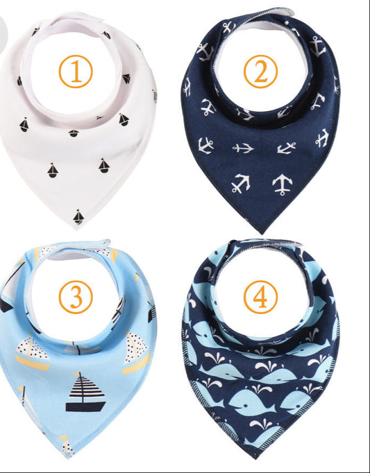 Lot de 4 bavoirs bandana pour bébé