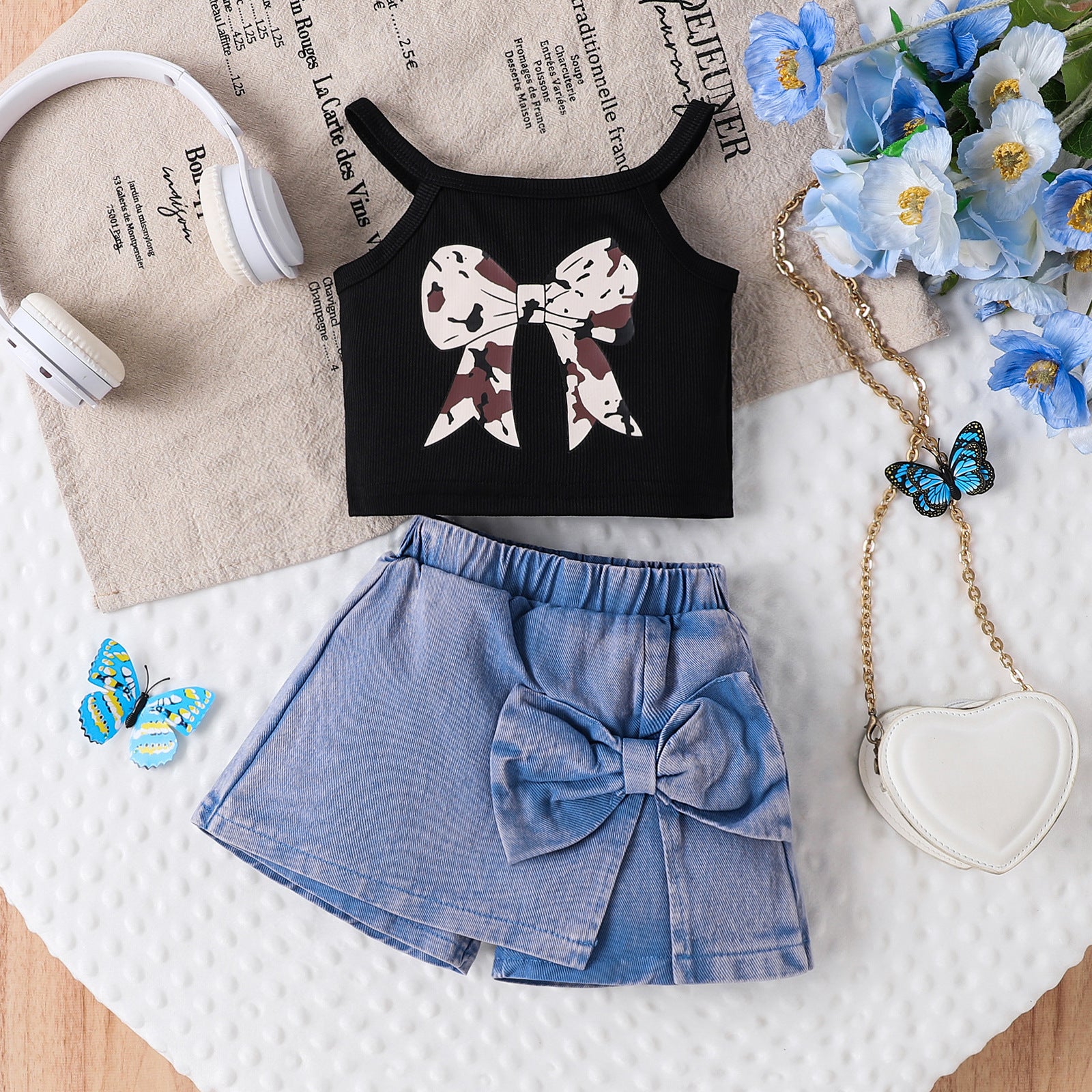 Ensemble haut bretelles et pantajupe