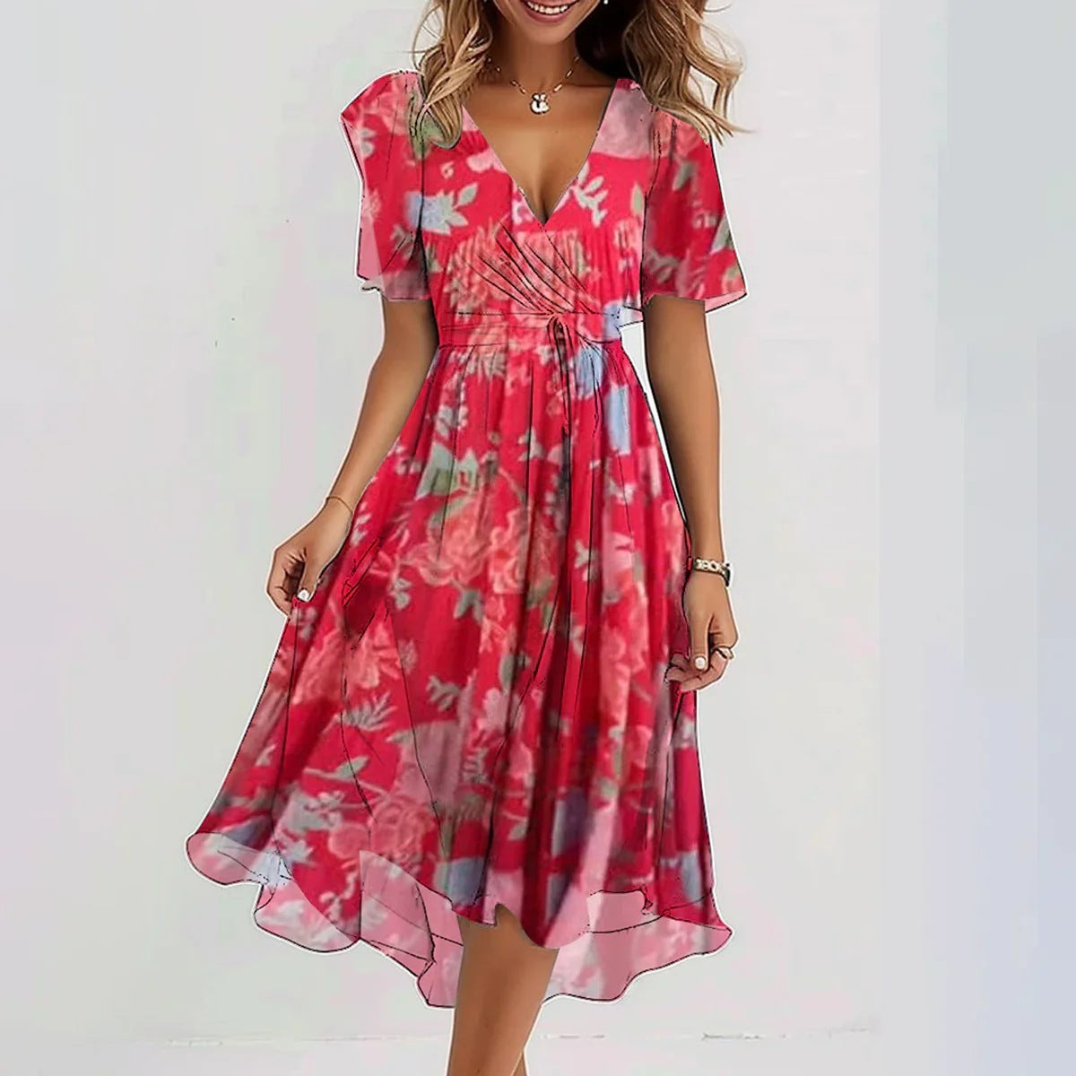 Robe d'été en mousseline de soie 
