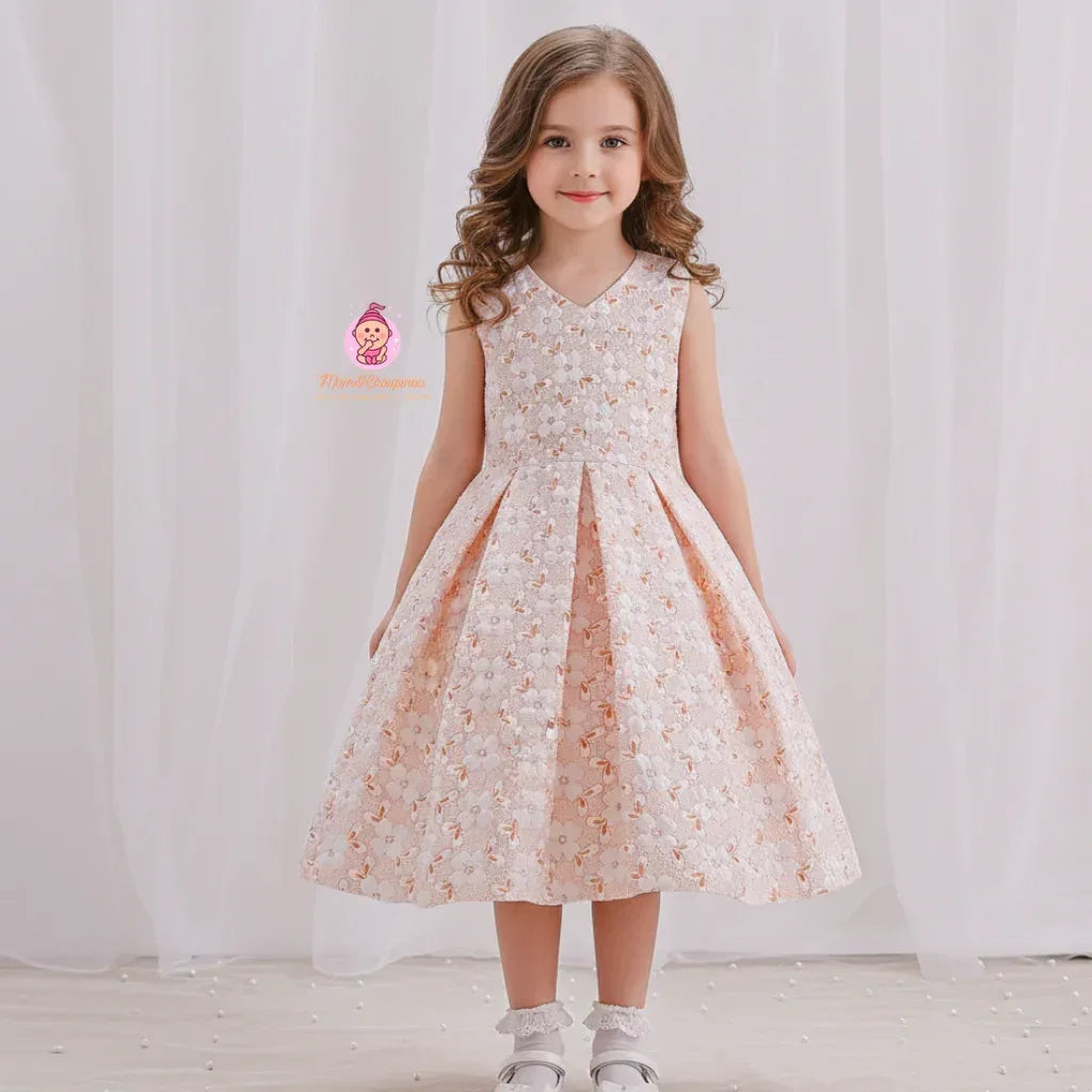 Robe de Cérémonie Fille Fleurie | Robe Princesse Enfant Élégante – Mum ...