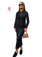 Robe en maille boutonnée