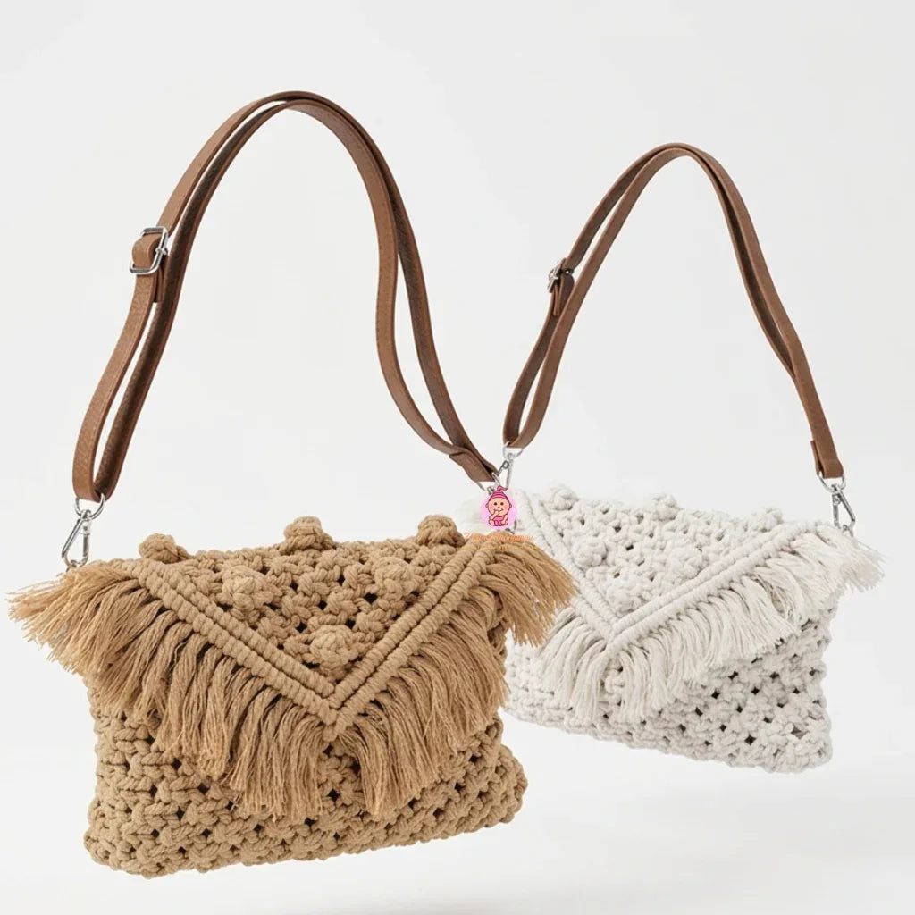 Sac bohème en macramé avec franges