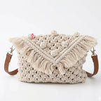 Sac bohème en macramé avec franges