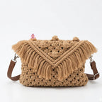 Sac bohème en macramé avec franges