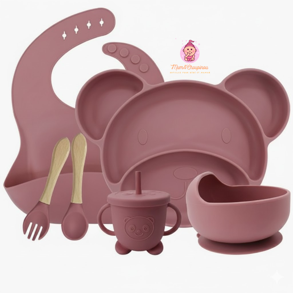 Kit de couverts bébé en silicone alimentaire