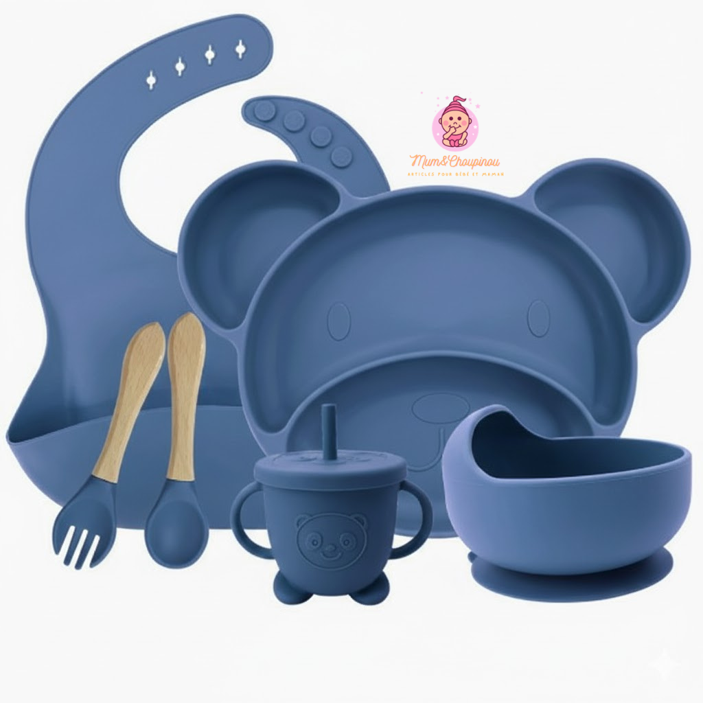 Kit de couverts bébé en silicone alimentaire