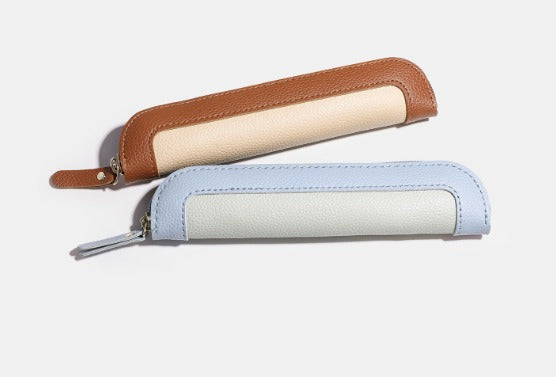 Trousse scolaire fine en similicuir 