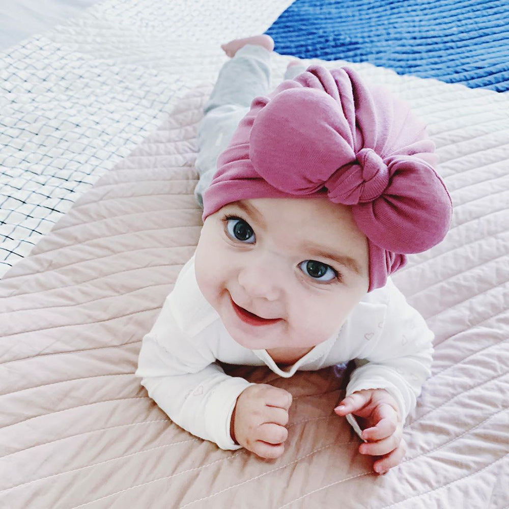 Bonnet-turban à nœud papillon pour fille