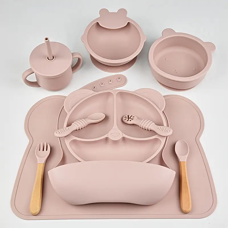 Ensemble 10 pcs de couverts en silicone pour bébé