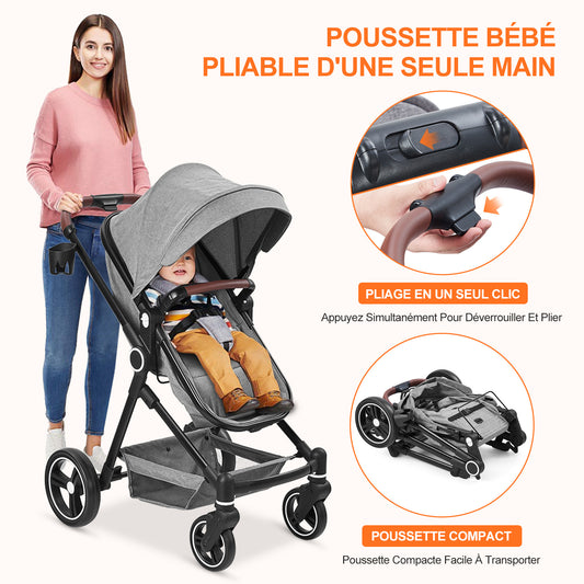 Poussette Buggy combi 2 en 1 pliable