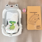 Baignoire bébé pliable Grenouille avec coussin de bain