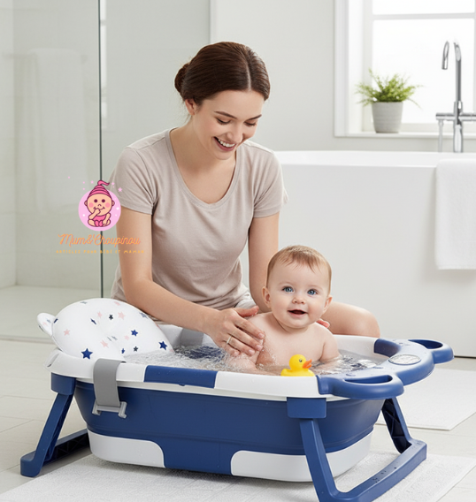 Baignoire bébé pliable avec thermomètre intégré