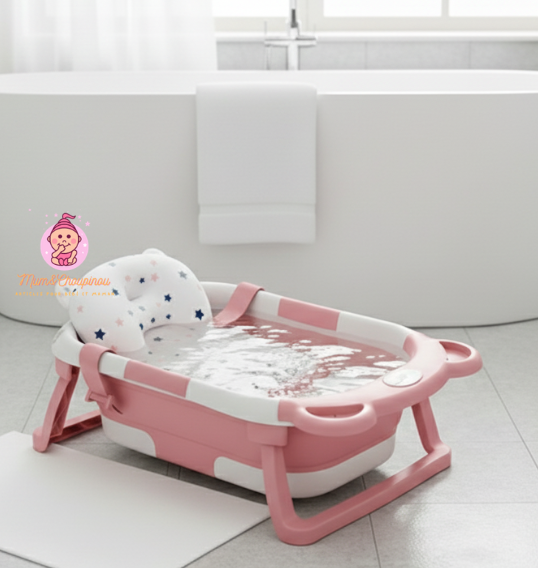 Baignoire bébé pliable avec thermomètre intégré