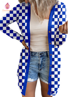 Cardigan à motif damier