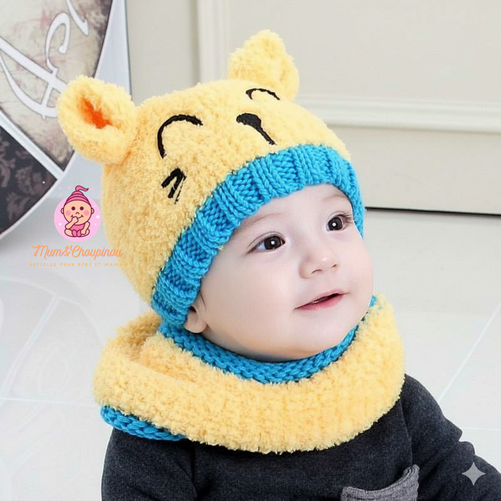 Bonnet et écharpe en laine polaire