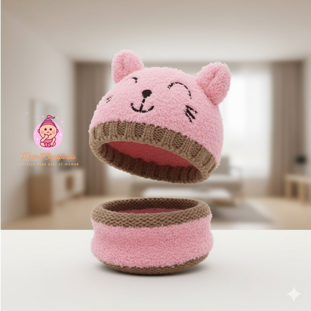 Bonnet et écharpe en laine polaire