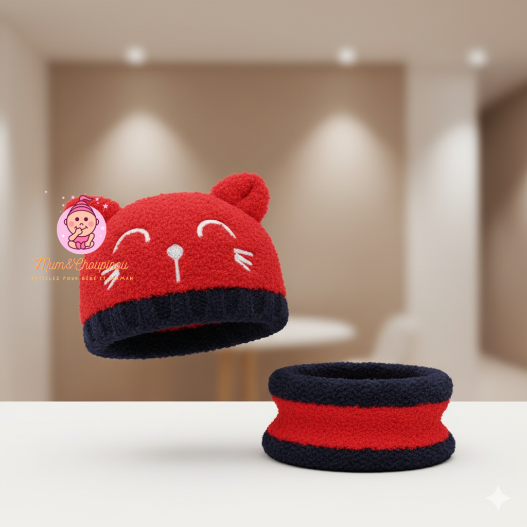Bonnet et écharpe en laine polaire
