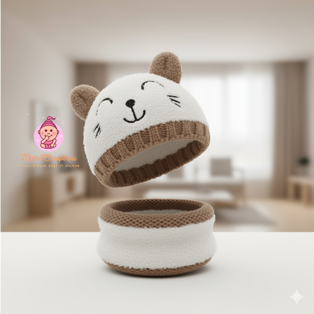 Bonnet et écharpe en laine polaire