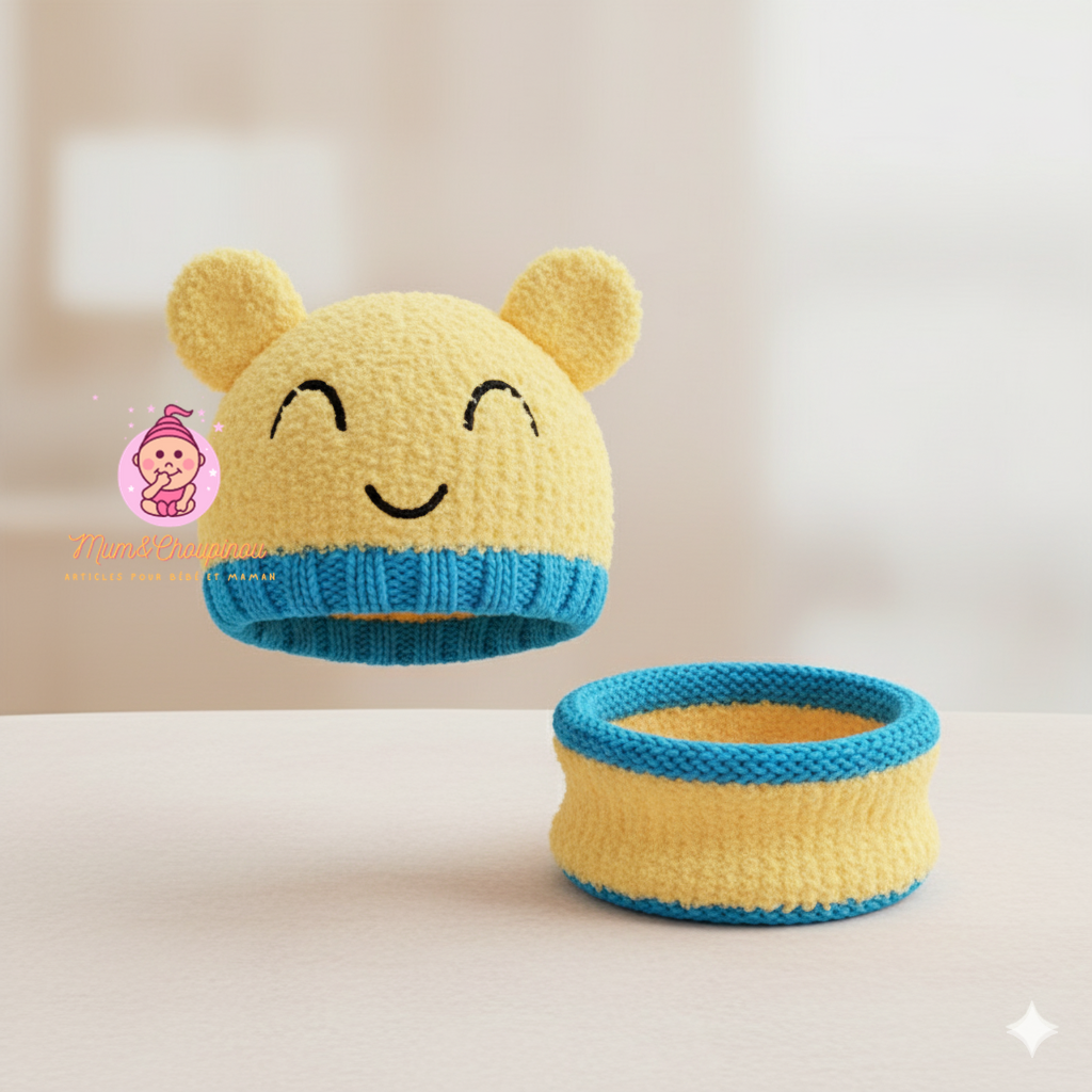 Bonnet et écharpe en laine polaire