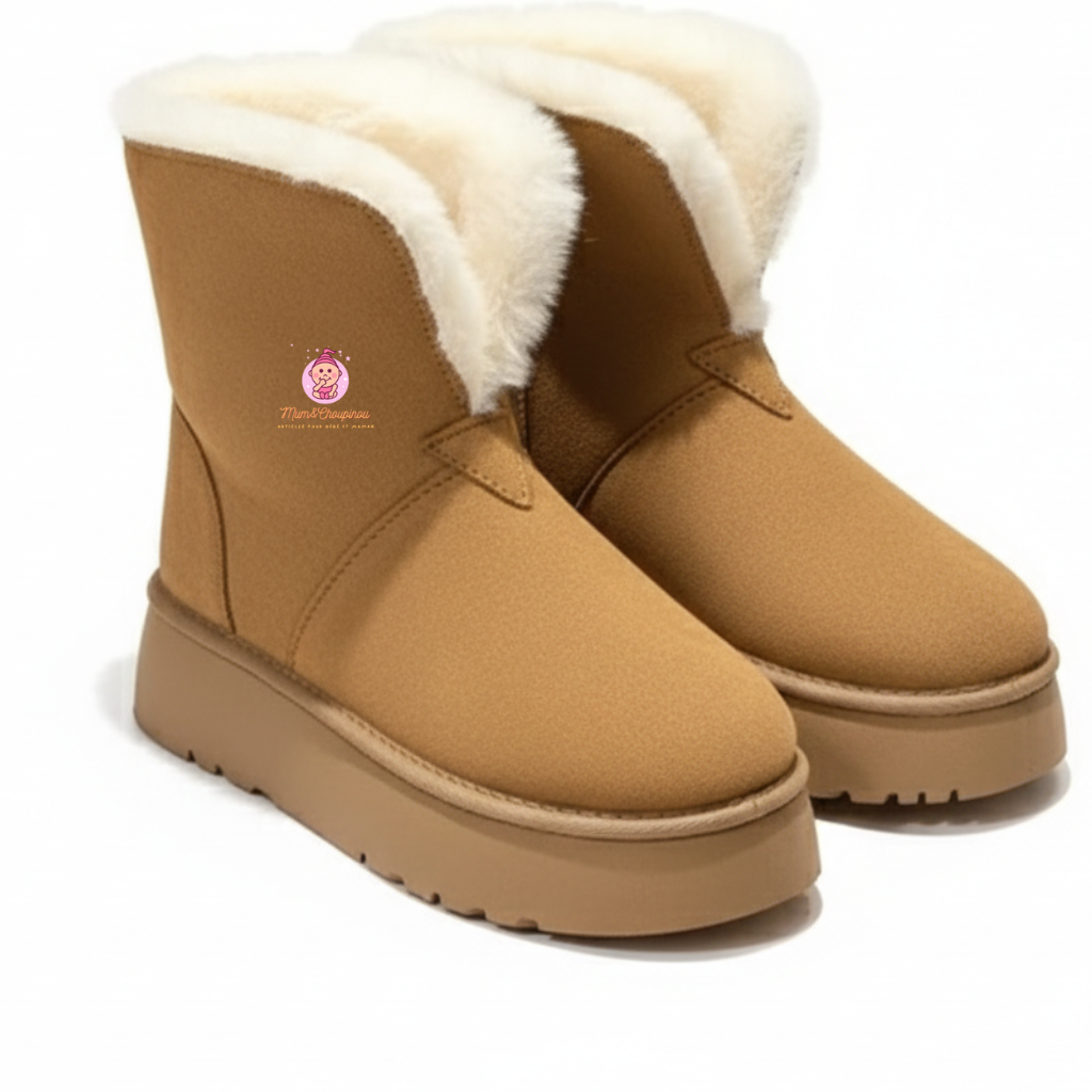 Bottes fourrées à plateforme femme